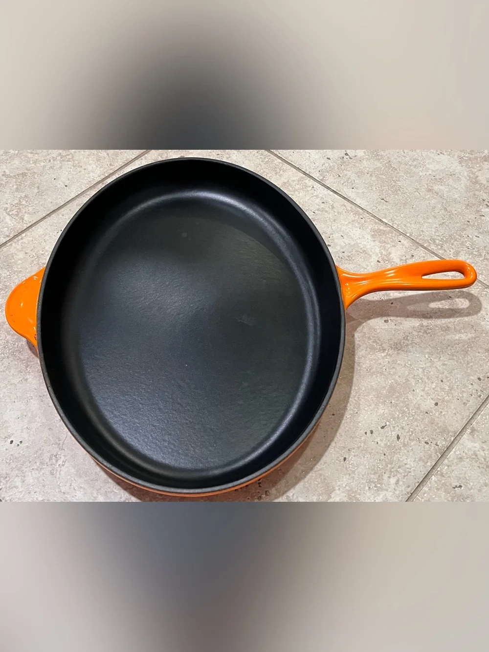 Le Creuset Oval Skillet 40 Flame Orange Enamel Cast Iron Pan Large 15.75” France